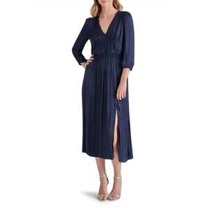 Steve Madden Blue Wrap Gown with Slit